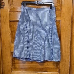 Merona Blue and White Pleated A-Line Skirt 4